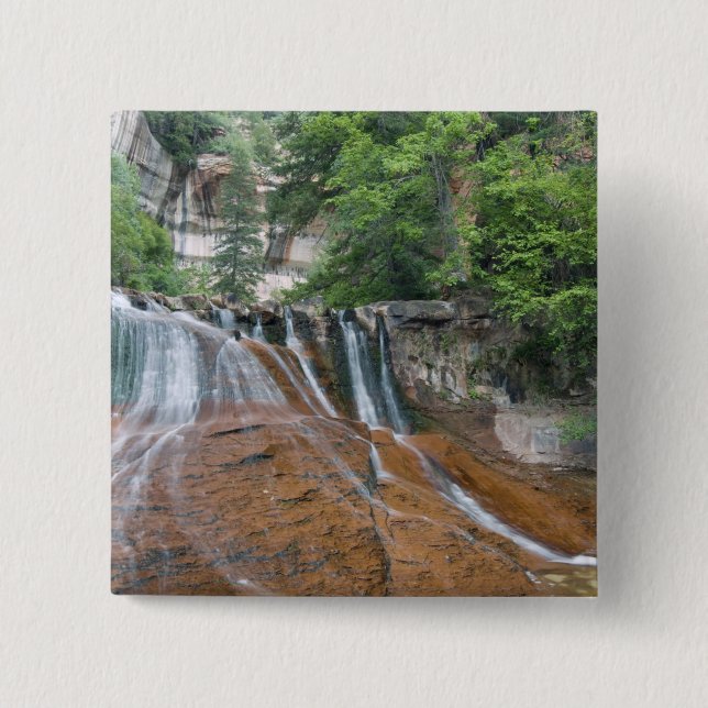 Wasserfall, Zion National Park, Utah, USA Button (Vorderseite)