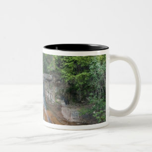 Wasserfall, Zion National Park, Utah, USA Zweifarbige Tasse