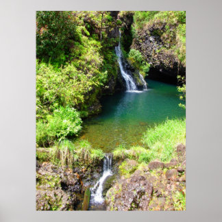Wasserfälle auf der Straße nach Hana, Maui, Hawaii Poster