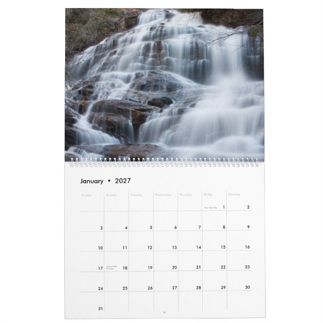 Wasserfälle des südlichen Appalachians-Kalenders Kalender (Jan 2027)