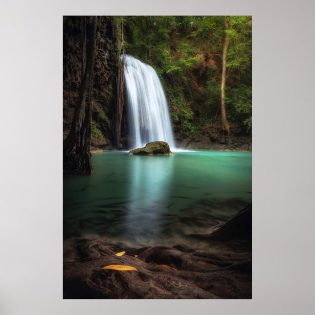Wasserfälle | Erawan Wasserfall, Thailand Poster (Vorne)