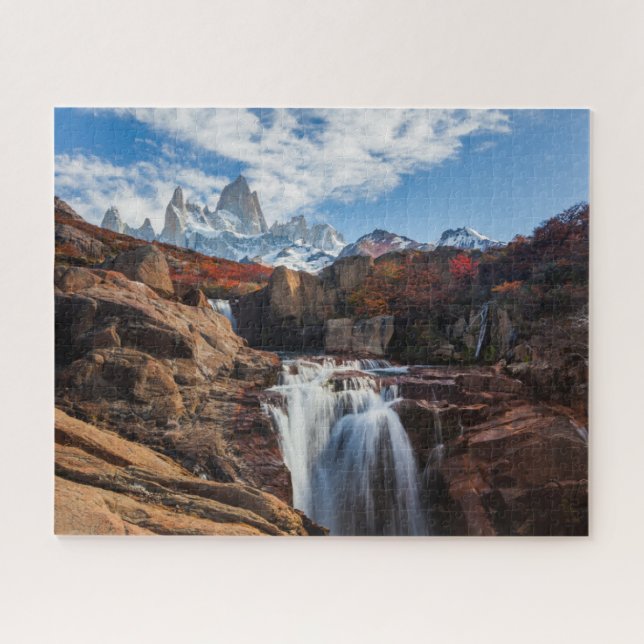 Wasserfälle | Fitz Roy Mountain, Argentinien Puzzle (Horizontal)