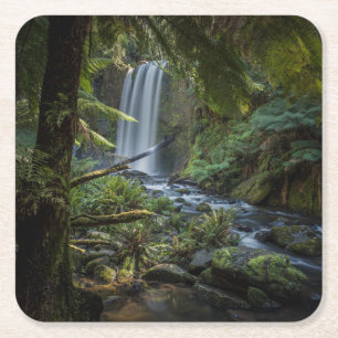 Wasserfälle Hopetoun Falls, Neuseeland Rechteckiger Pappuntersetzer