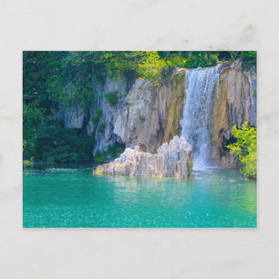 Wasserfälle im Nationalpark Plitvice in Kroatien Postkarte
