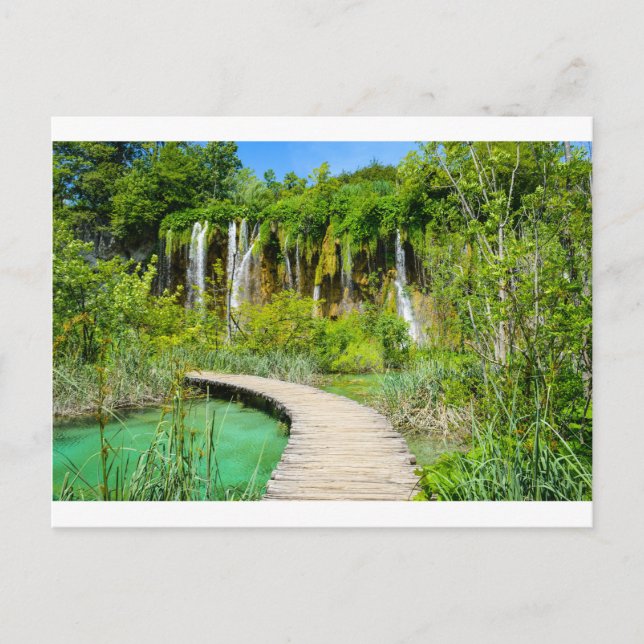 Wasserfälle im Nationalpark Plitvice in Kroatien Postkarte (Vorderseite)