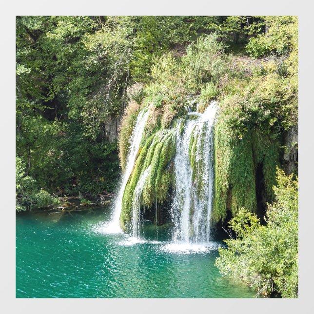 Wasserfälle im Nationalpark Plitvice - Kroatien Fensteraufkleber (Blatt)