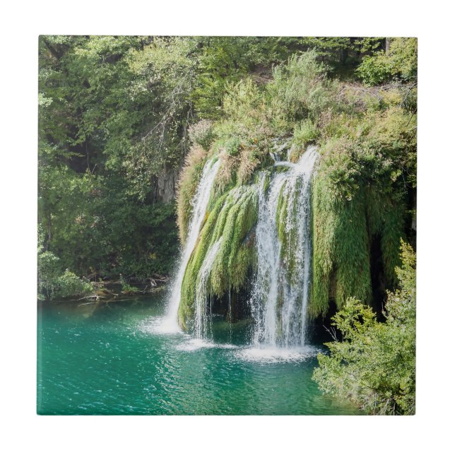 Wasserfälle im Nationalpark Plitvice - Kroatien Fliese (Vorderseite)