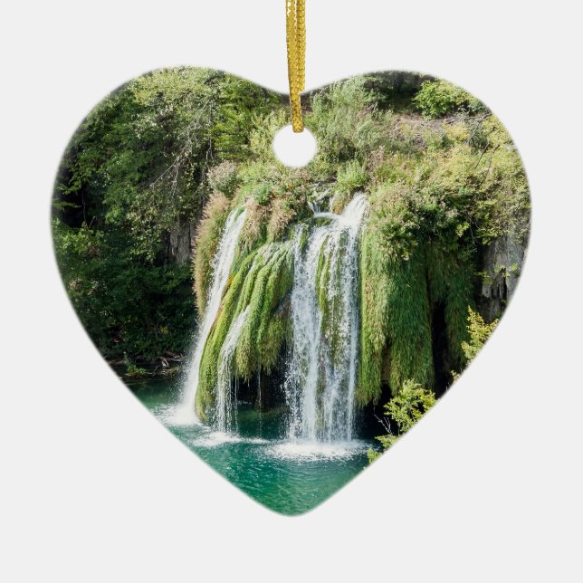 Wasserfälle im Nationalpark Plitvice - Kroatien Keramik Ornament (Vorne)