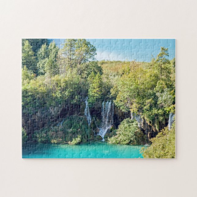 Wasserfälle im Nationalpark Plitvice - Kroatien Puzzle (Horizontal)