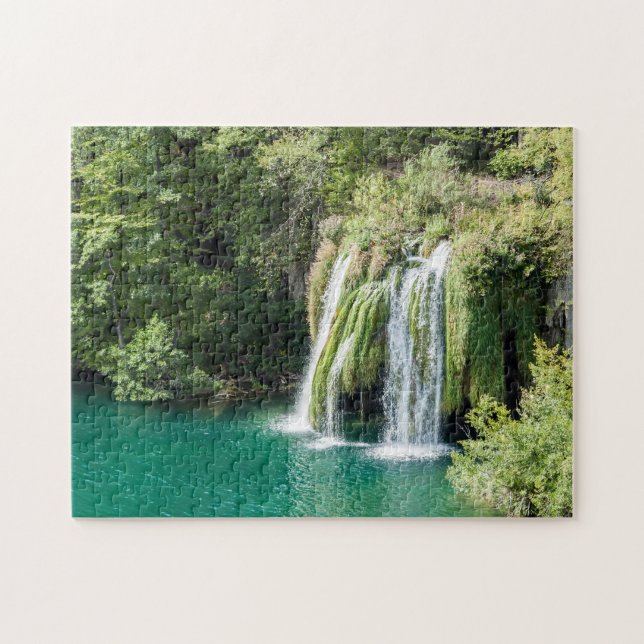Wasserfälle im Nationalpark Plitvice - Kroatien Puzzle (Horizontal)