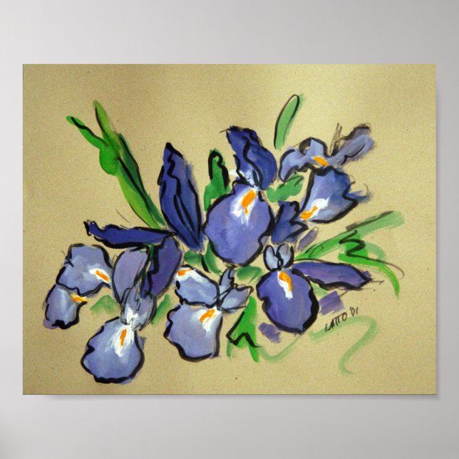 Wasserfälle Iris Abstrakte Malerei Art Poster Druc (Vorne)