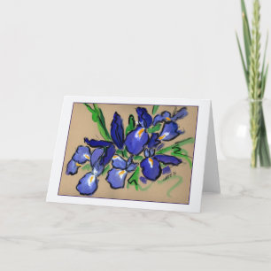 Wasserfälle Iris Painting Grußkarte Karte