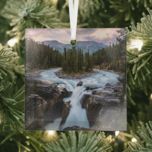 Wasserfälle   Jasper National Park, Kanada Ornament Aus Glas