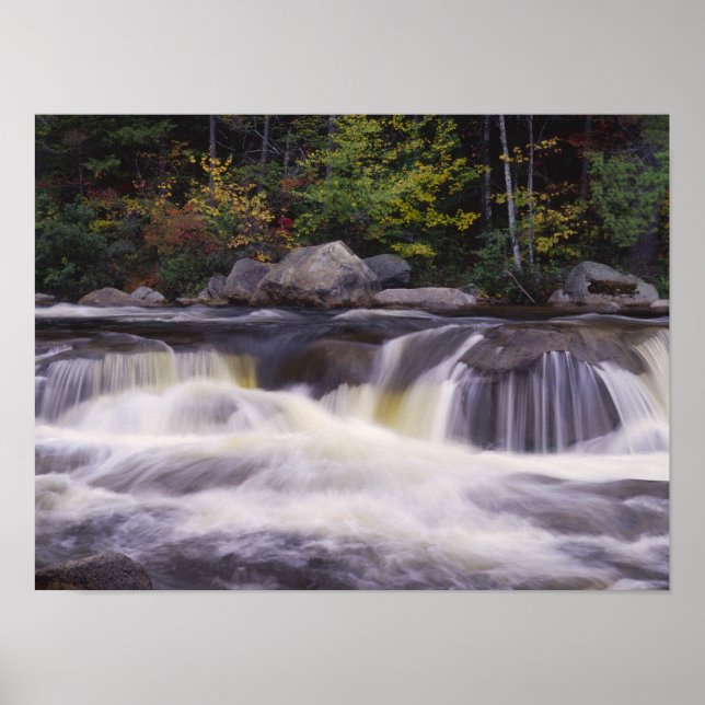 Wasserfälle, Kancamagus Highway, weiß Poster (Vorne)