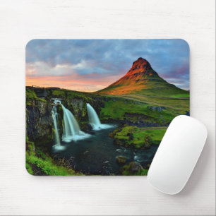 Wasserfälle   Kirkjufell, Island Mousepad