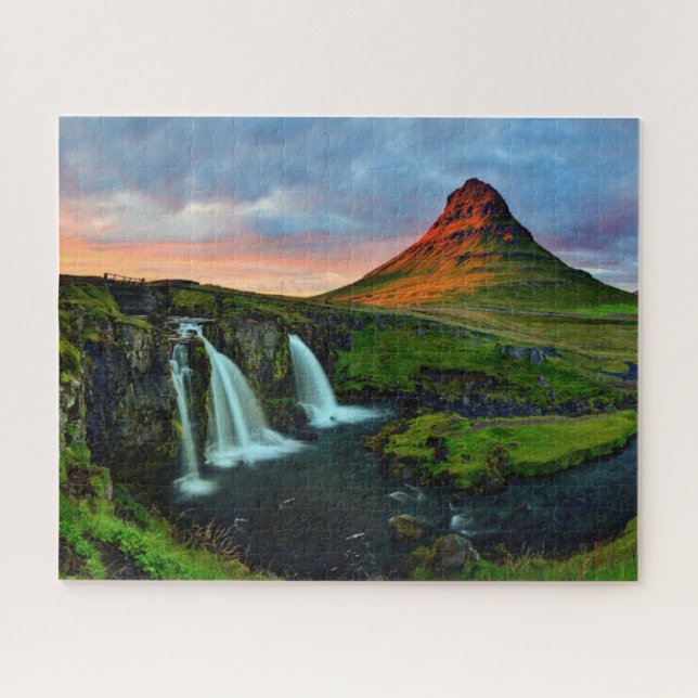 Wasserfälle | Kirkjufell, Island Puzzle (Horizontal)