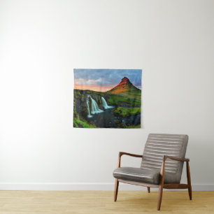 Wasserfälle Kirkjufell, Island Wandteppich