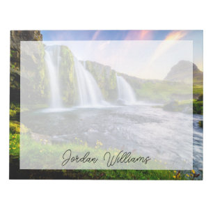 Wasserfälle   Kirkjufellsfoss, Island Notizblock