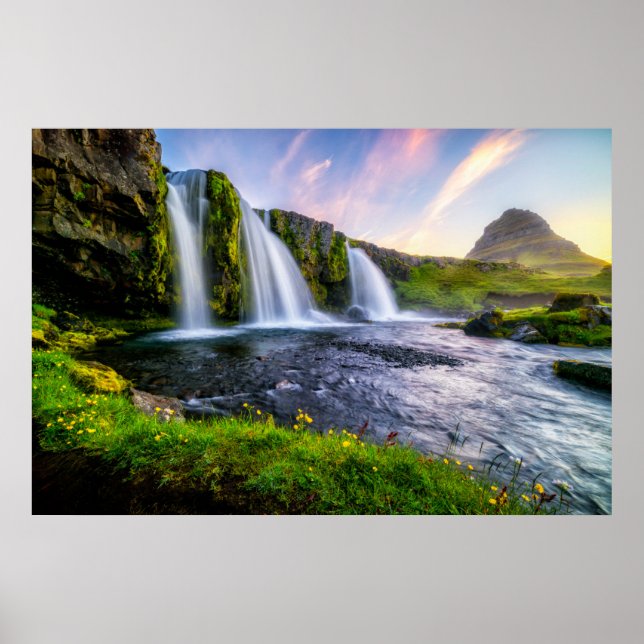 Wasserfälle | Kirkjufellsfoss, Island Poster (Vorne)