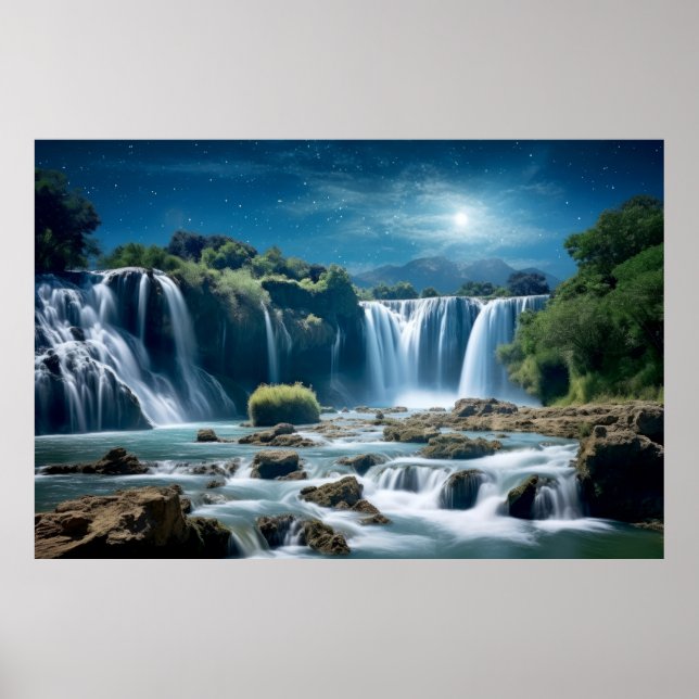 Wasserfälle Landschaft Medizin Poster (Vorne)
