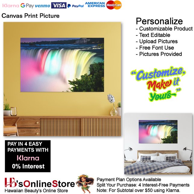 Wasserfälle Natur Entspannen Zuhause Office Abbild Leinwanddruck (Waterfalls Nature Relax Home Office Canvas Print Picture 1.)