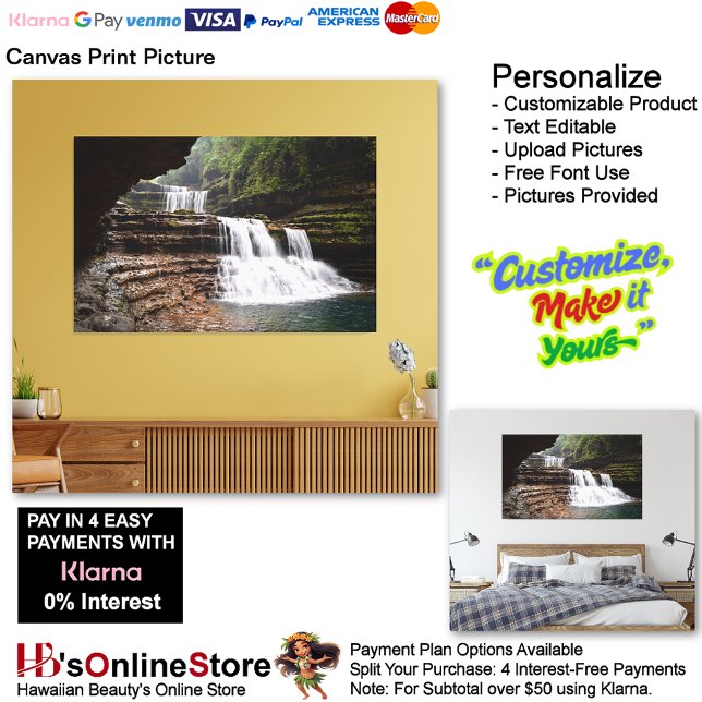 Wasserfälle Nature Relax Zuhause Office Abbildung  Leinwanddruck (Waterfalls Nature Relax Home Office Canvas Print Picture 15.)