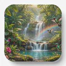Wasserfälle Regenbogen Kolibris Tropisches Verstec
