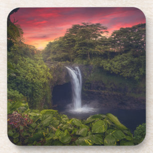 Wasserfälle Regenbogenfälle, Hilo, Hawaii Getränkeuntersetzer