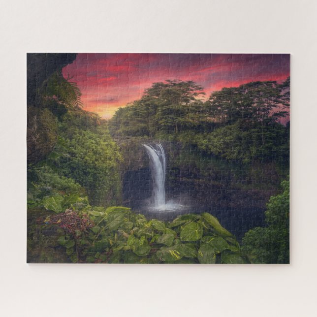 Wasserfälle | Regenbogenfälle, Hilo, Hawaii Puzzle (Horizontal)