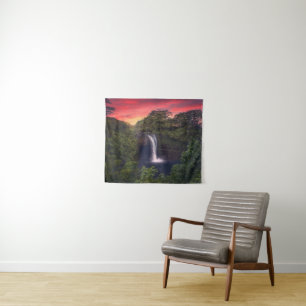 Wasserfälle Regenbogenfälle, Hilo, Hawaii Wandteppich
