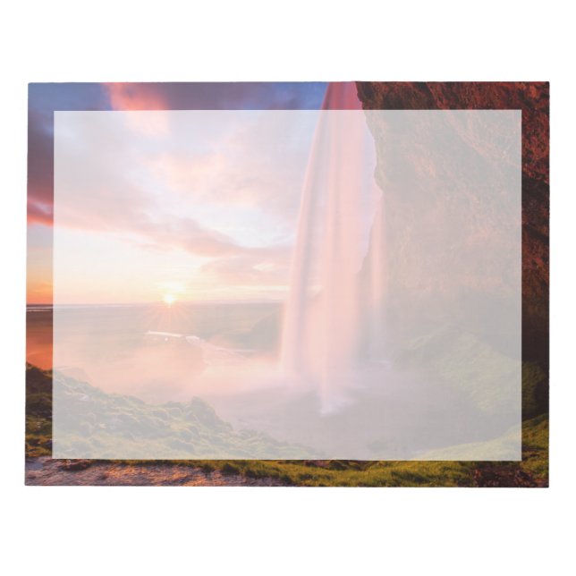 Wasserfälle | Seljalandsfoss Wasserfall Notizblock (Vorderseite)