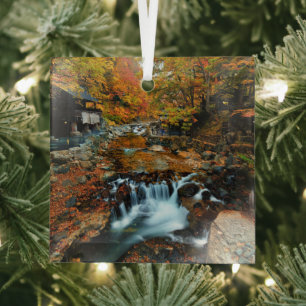Wasserfälle Takaragawa Onsen Osenkaku, Japan Ornament Aus Glas
