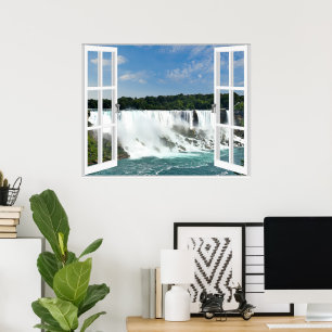 Wasserfälle Trompe l'oeil Fake Ansicht Poster