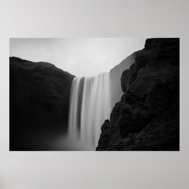 Wasserfälle | Wasserfall Skogafoss, Island Poster (Vorne)