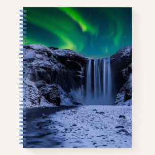 Wasserfälle Wasserfall Skógafoss Notizbuch