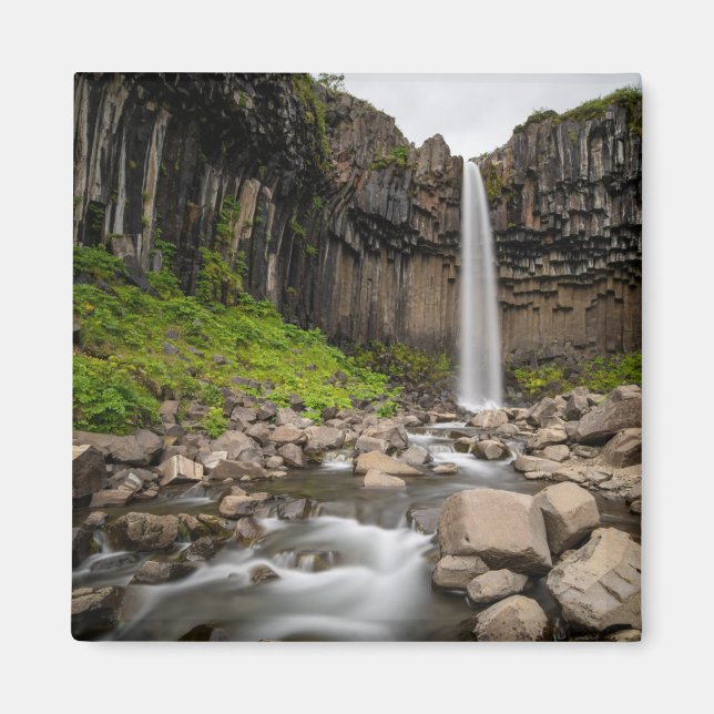 Wasserfälle | Wasserfall Svartifoss, Südisland Magnet (Vorne)