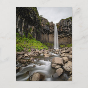 Wasserfälle   Wasserfall Svartifoss, Südisland Postkarte