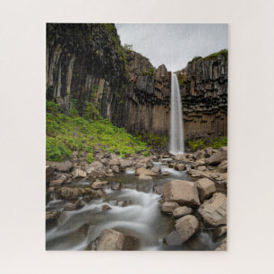 Wasserfälle   Wasserfall Svartifoss, Südisland Puzzle