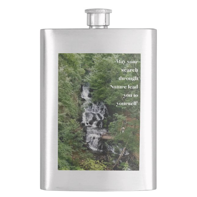 Wasserfallflasche Flachmann (Vorderseite)