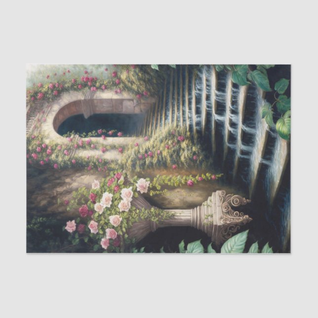 Wasserfalltreppen Seidenpapier (Vorderseite)