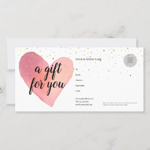 Wasserfarb-Herz-Gold-Gspritzer-Geschenkgutschein