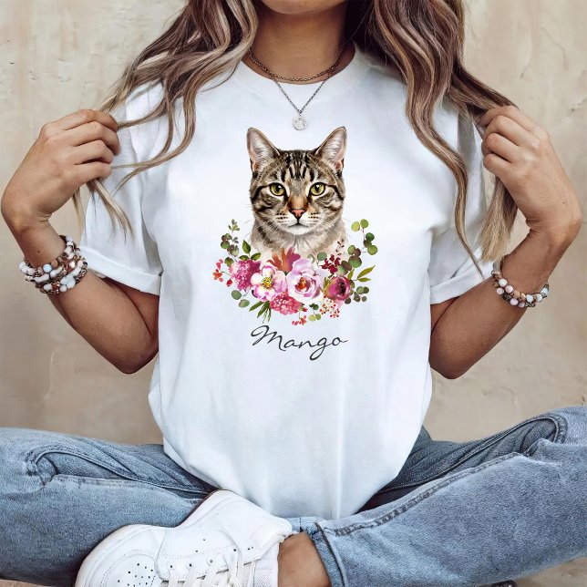 Wasserfarb-Tabby-Katze T-Shirt (Von Creator hochgeladen)