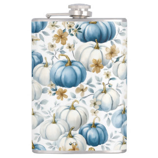 WASSERFARBBLAU UND WEISSE FALLPUMPKINE FLACHMANN