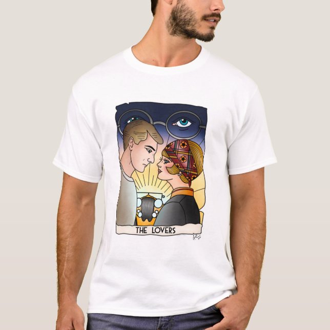 Wasserfarbdruck von Gatsby Tarot T-Shirt (Vorderseite)