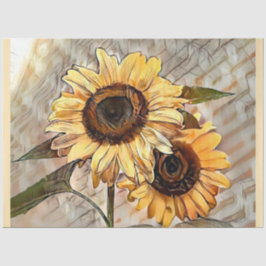 Wasserfarbe 2 Glossy Sonnenblumen Elegante Sammlun Seidenpapier