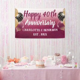 Wasserfarbe 40 Jubiläumsballon Ruby Wedding Banner