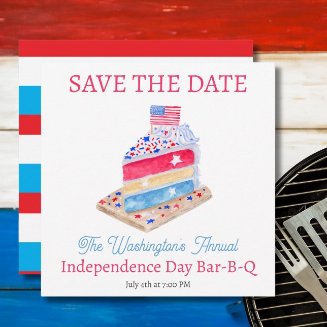 Wasserfarbe 4. Juli Party Save The Date (Von Creator hochgeladen)