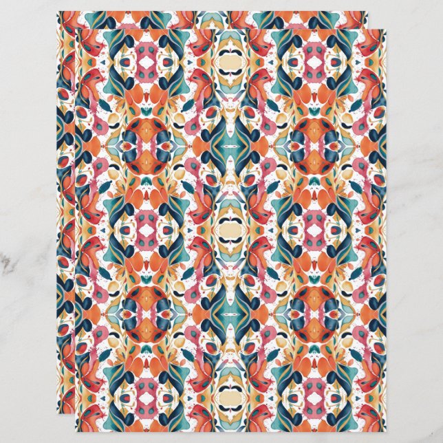 Wasserfarbe Abstrakt 18 Scrapbook Paper (Vorne/Hinten)