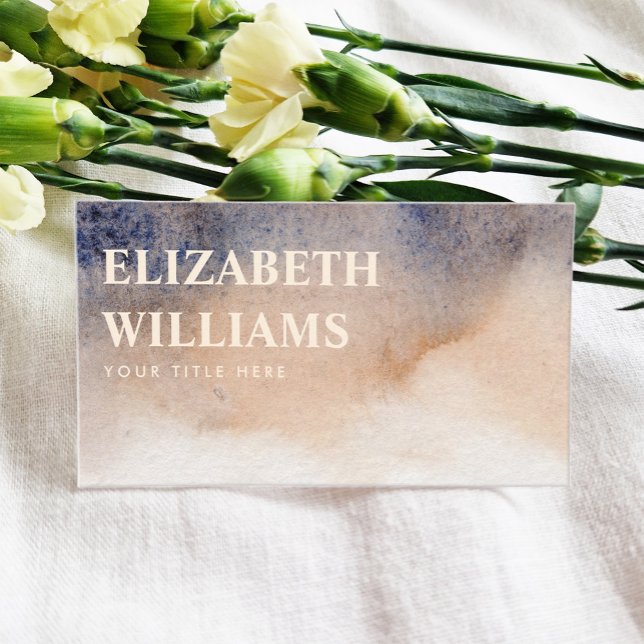 Wasserfarbe Abstrakt Beige-Blau Visitenkarte (Von Creator hochgeladen)