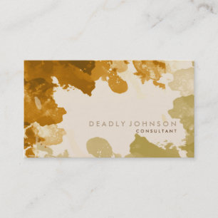 Wasserfarbe Abstrakt Elegant Cool Gelb Gold Visitenkarte